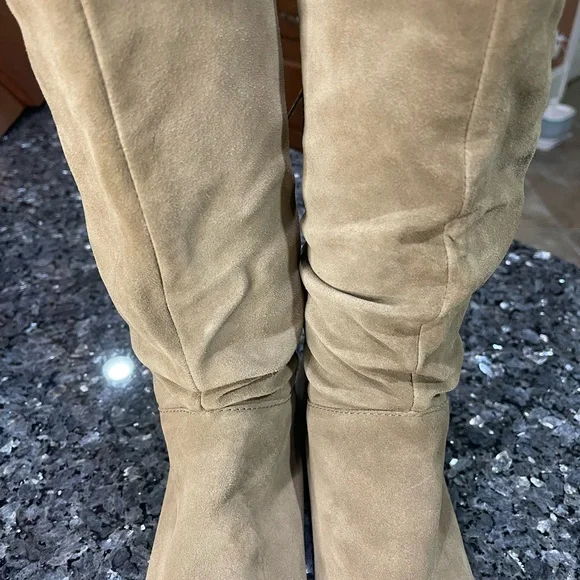 White Mountain Franklin Tan Suede Lace-Up Mid Calf Boots Size 10 - Picture 7 of 9